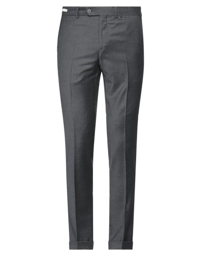 Shop Paoloni Man Pants Steel Grey Size 42 Virgin Wool, Elastane