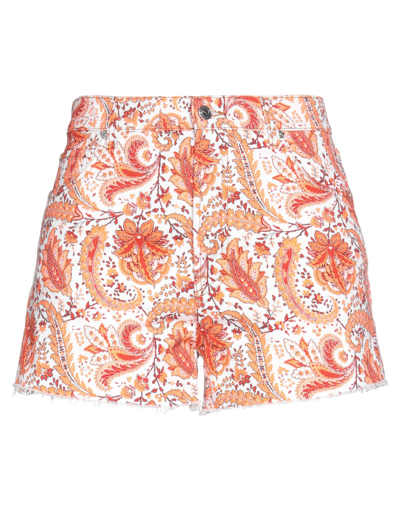 Shop Etro Woman Denim Shorts Orange Size 30 Cotton