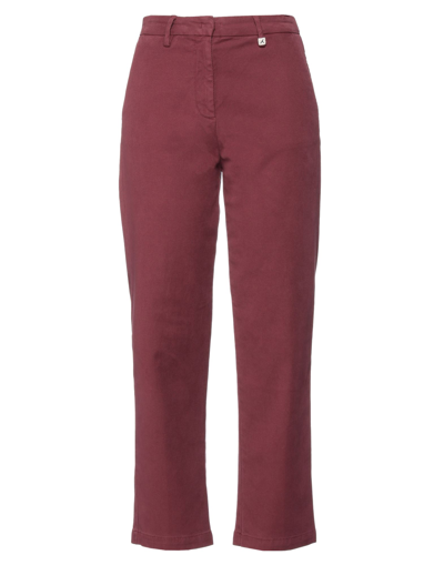 Shop Myths Woman Pants Garnet Size 2 Cotton, Lyocell, Elastane In Red