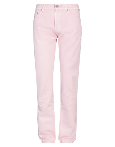Shop Jacob Cohёn Man Pants Pink Size 32 Cotton, Linen