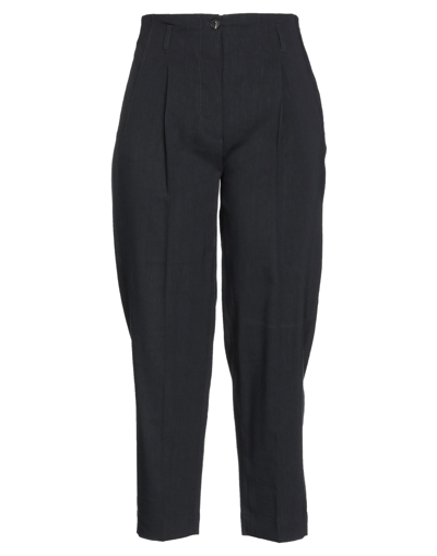 Shop Tela Woman Pants Black Size 10 Viscose, Linen, Elastane