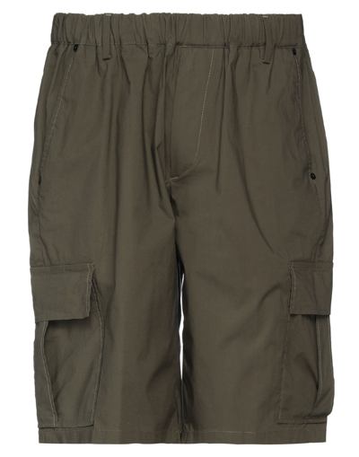 Shop Pmds Premium Mood Denim Superior Man Shorts & Bermuda Shorts Military Green Size 34 Cotton, Elastane