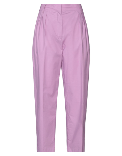 Shop Erika Cavallini Woman Pants Mauve Size 8 Cotton, Elastane In Purple