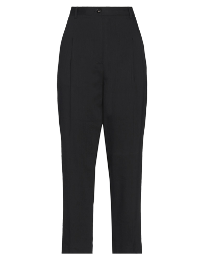 Shop Tela Woman Pants Black Size 8 Viscose, Linen, Elastane