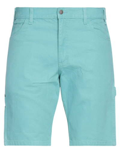 Shop Dickies Man Shorts & Bermuda Shorts Turquoise Size 29 Cotton In Blue