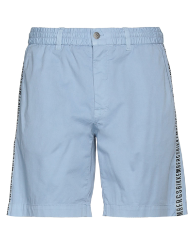 Shop Bikkembergs Man Shorts & Bermuda Shorts Sky Blue Size 40 Cotton, Elastane