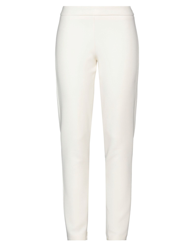 Shop Byblos Woman Pants Ivory Size 8 Polyester, Viscose, Elastane In White