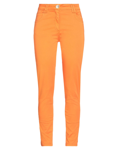 Shop Cristinaeffe Woman Pants Orange Size 31 Cotton, Elastane