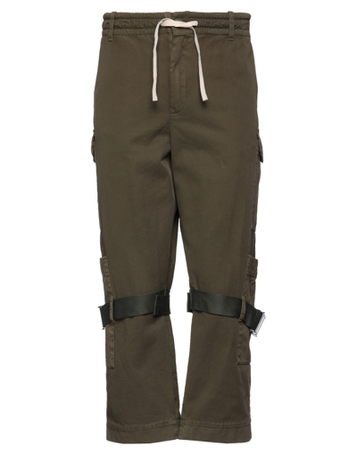 Shop Dolce & Gabbana Man Cropped Pants Military Green Size 38 Cotton, Elastane