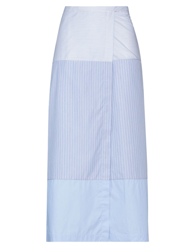 Shop Aspesi Woman Maxi Skirt Azure Size 6 Cotton In Blue