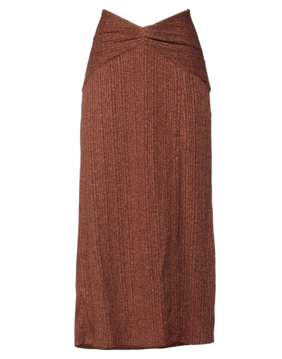 Shop La Semaine Paris Woman Maxi Skirt Bronze Size 8 Polyester, Elastane In Yellow