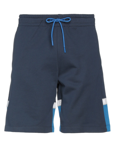 Shop Bikkembergs Man Shorts & Bermuda Shorts Midnight Blue Size M Cotton, Polyester