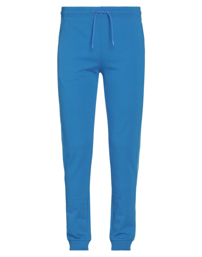 Shop Bikkembergs Man Pants Azure Size M Cotton, Elastane In Blue