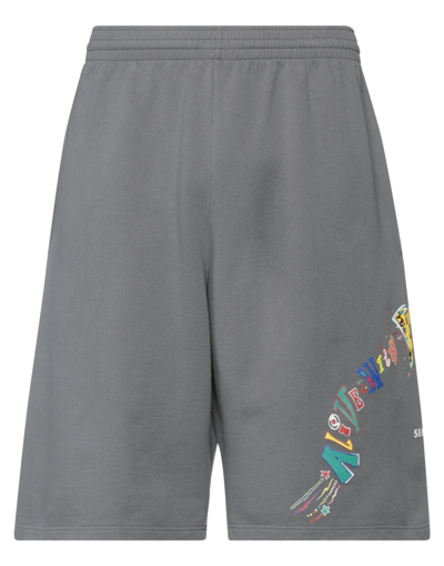 Shop Martine Rose Man Shorts & Bermuda Shorts Grey Size S Cotton