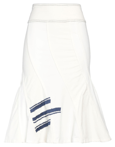 Shop Elisa Cavaletti By Daniela Dallavalle Woman Midi Skirt White Size S Cotton, Elastane
