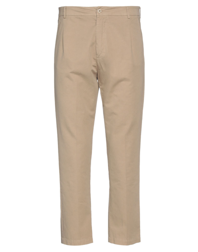 Shop Beaucoup .., Man Pants Khaki Size 36 Cotton, Linen In Beige