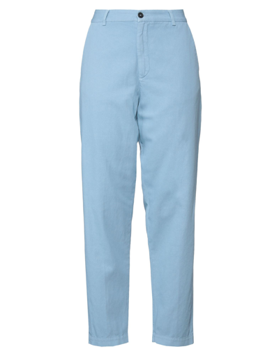Shop Pence Woman Pants Sky Blue Size 14 Cotton, Linen