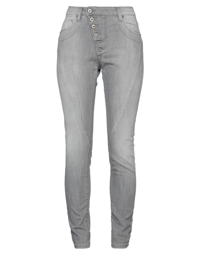 Shop Please Woman Jeans Grey Size M Cotton, Elastane