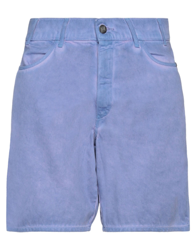 Shop Amish Man Denim Shorts Purple Size 33 Cotton
