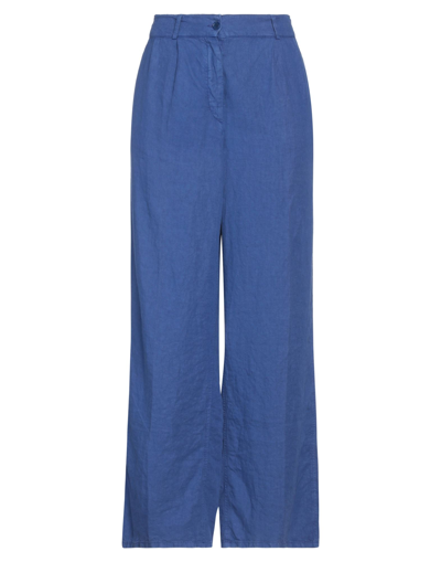 Shop Aspesi Woman Pants Blue Size 2 Linen