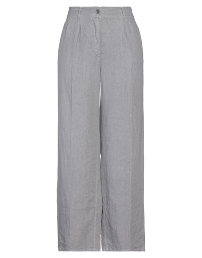 Shop Aspesi Woman Pants Grey Size 8 Linen