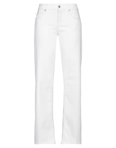 Shop Cambio Woman Jeans White Size 12 Cotton, Elastomultiester, Elastane