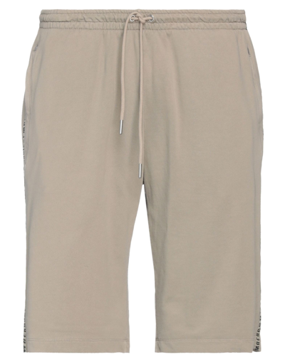 Shop Bikkembergs Man Shorts & Bermuda Shorts Khaki Size L Cotton In Beige