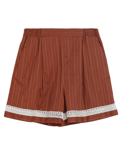 Shop Space Simona Corsellini Simona Corsellini Woman Shorts & Bermuda Shorts Brown Size 4 Cotton