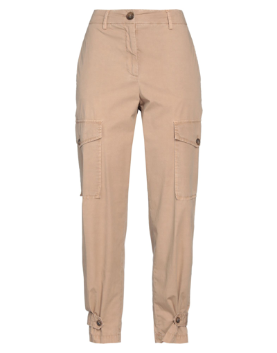 Shop Cappellini By Peserico Woman Pants Camel Size 6 Cotton, Elastane In Beige