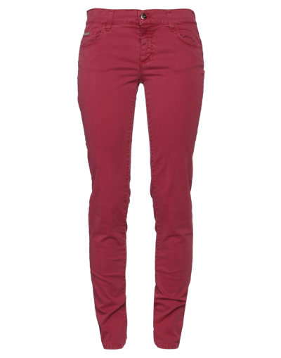 Shop Byblos Woman Pants Garnet Size 26 Cotton, Elastane In Red