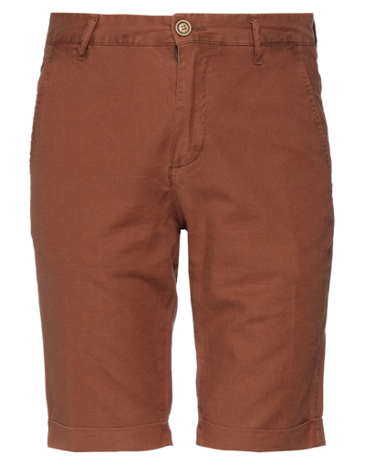 Shop Markup Man Shorts & Bermuda Shorts Brown Size 26 Linen, Cotton