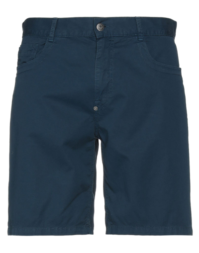 Shop Bikkembergs Man Shorts & Bermuda Shorts Midnight Blue Size 33 Cotton, Linen, Elastane