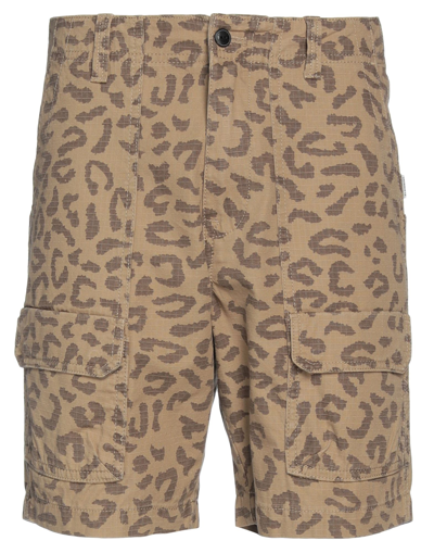 Shop Element Man Shorts & Bermuda Shorts Camel Size 33 Cotton In Beige