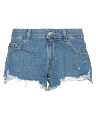 Shop Jacqueline De Yong Woman Denim Shorts Blue Size Xs Cotton