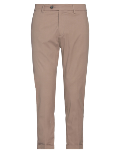 Shop Exte Man Pants Light Brown Size 35 Cotton, Elastane In Beige