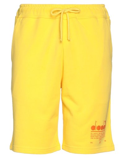 Shop Diadora Man Shorts & Bermuda Shorts Yellow Size Xs Organic Cotton