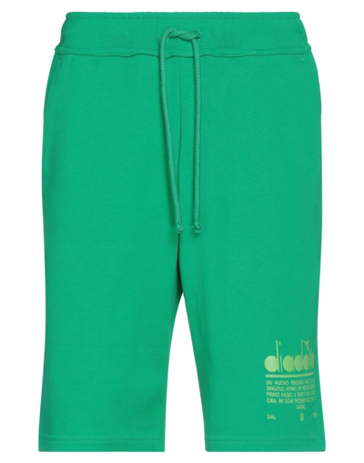 Shop Diadora Man Shorts & Bermuda Shorts Green Size S Organic Cotton