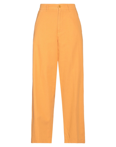 Shop Pence Woman Pants Apricot Size 8 Cotton, Linen In Orange