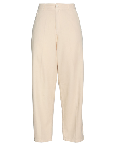 Shop Pence Woman Pants Beige Size 10 Cotton, Linen