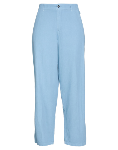 Shop Pence Woman Pants Sky Blue Size 10 Cotton, Linen
