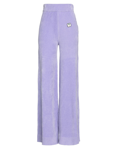 Shop Palm Angels Woman Pants Lilac Size Xs Viscose, Cotton, Polyester In Purple