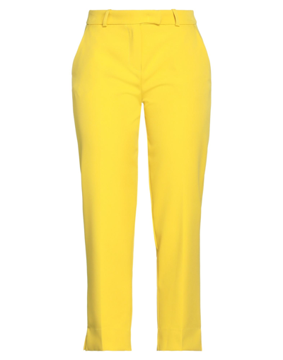 Shop Dixie Woman Pants Yellow Size S Polyester, Elastane