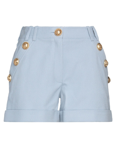 Shop Balmain Shorts & Bermuda Shorts In Sky Blue
