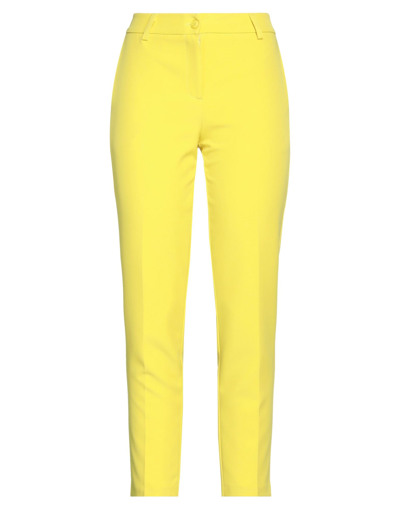 Shop Dixie Woman Pants Yellow Size M Polyester, Elastane