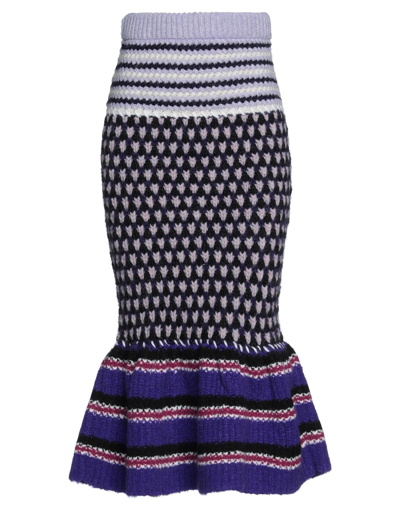 Shop Marni Woman Maxi Skirt Purple Size 6 Acrylic, Wool, Alpaca Wool, Synthetic Fibers, Mohair Wool
