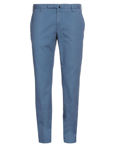 Shop Incotex Man Pants Slate Blue Size 40 Cotton, Elastane