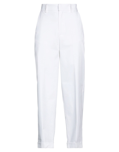 Shop Peuterey Woman Pants White Size 6 Cotton, Elastane