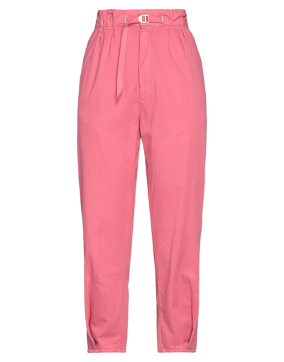 Shop White Sand Woman Pants Fuchsia Size 2 Cotton In Pink