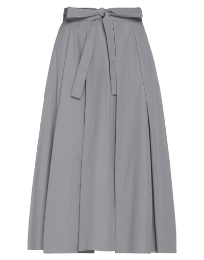 Shop Prada Midi Skirts In Grey