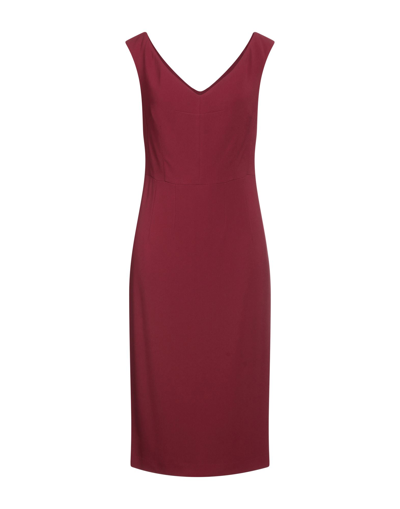 Shop Clips Woman Midi Dress Garnet Size 6 Viscose, Acetate, Elastane In Red